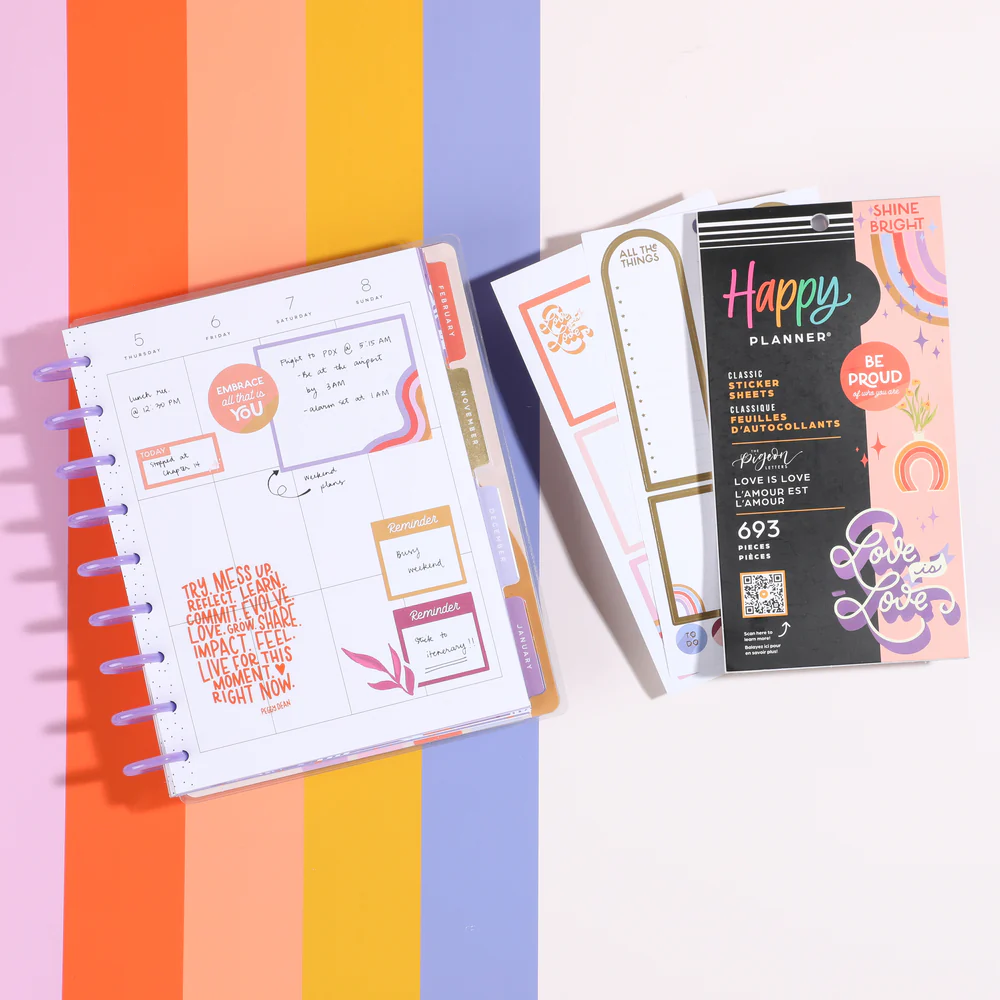 Love is Love Happy Planner x The Pigeon Letters - Value Pack Stickers 5 Love is Love Happy Planner x The Pigeon Letters - Value Pack Stickers