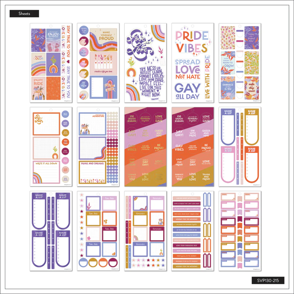 Love is Love Happy Planner x The Pigeon Letters - Value Pack Stickers 6 Love is Love Happy Planner x The Pigeon Letters - Value Pack Stickers