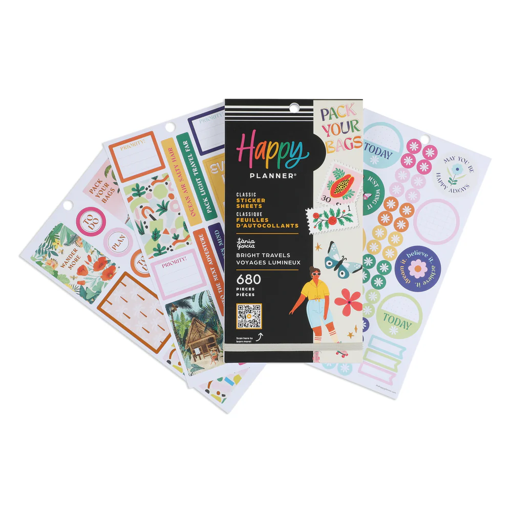 Happy Planner x TÃ nia Garcia Bright Travels - Value Pack Stickers