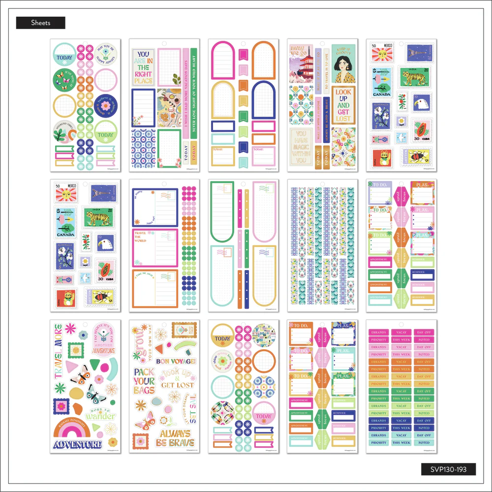Happy Planner x TÃ nia Garcia Bright Travels - Value Pack Stickers 6 Happy Planner x TÃ nia Garcia Bright Travels - Value Pack Stickers