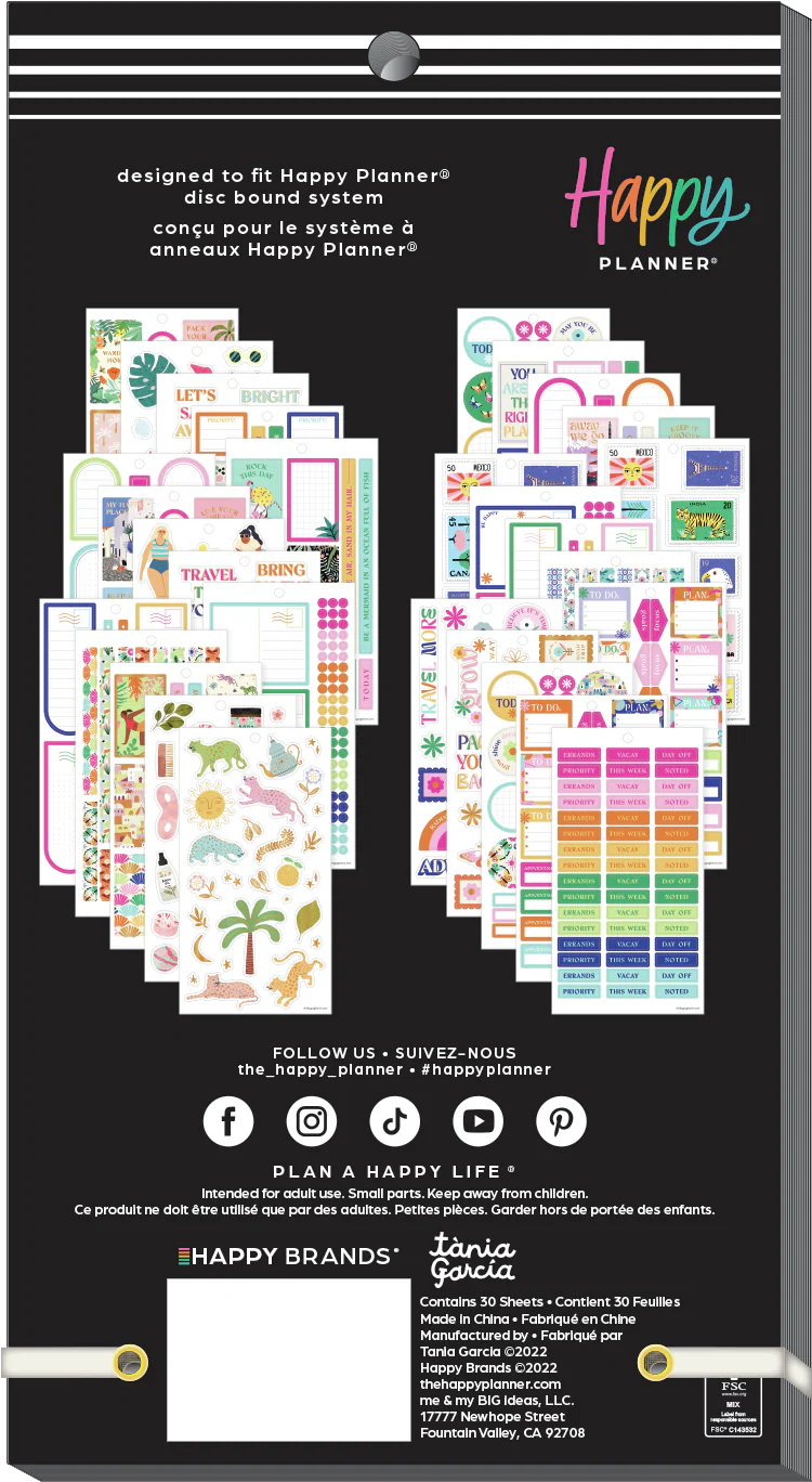 Happy Planner x TÃ nia Garcia Bright Travels - Value Pack Stickers 7 Happy Planner x TÃ nia Garcia Bright Travels - Value Pack Stickers