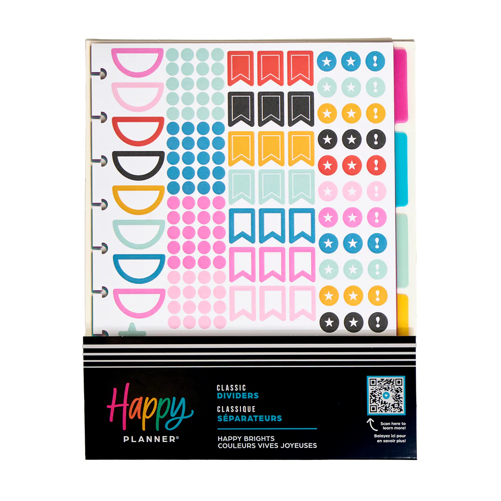 Happy Brights - Classic Plastic Dividers - 5 Pack 5 Happy Brights - Classic Plastic Dividers - 5 Pack