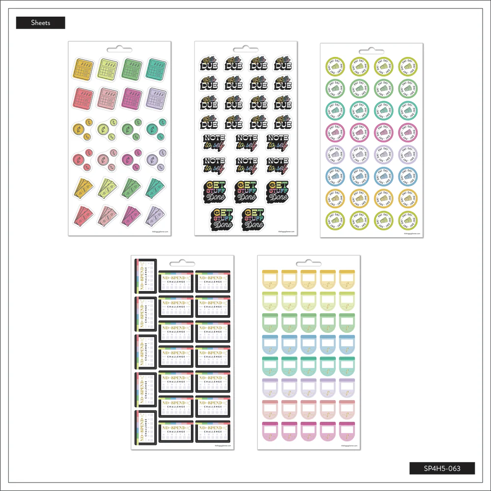 Bright Budget - 5 Sticker Sheets 5 Bright Budget - 5 Sticker Sheets