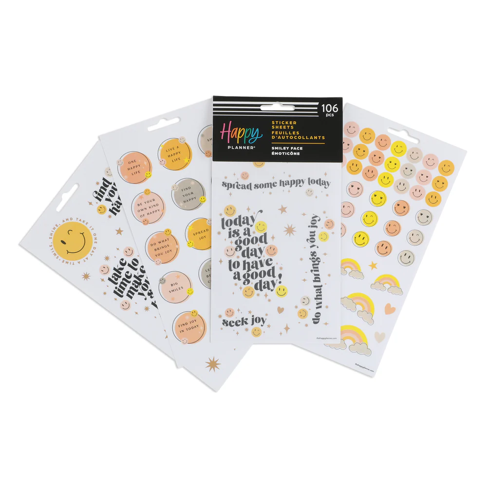 Smiley Face - 5 Sticker Sheets