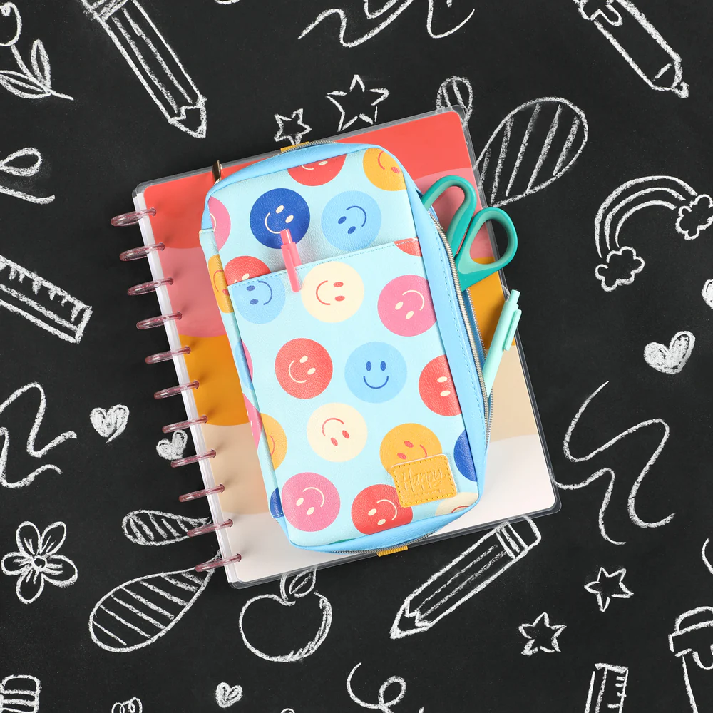 Super Happy - Sticker Storage Zip Folio 4 Super Happy - Sticker Storage Zip Folio