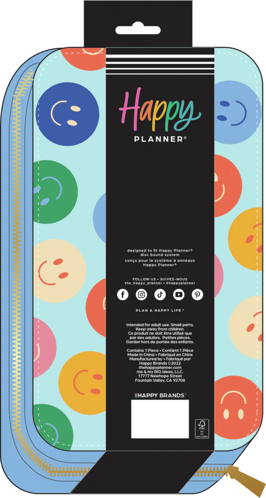 Super Happy - Sticker Storage Zip Folio 9 Super Happy - Sticker Storage Zip Folio