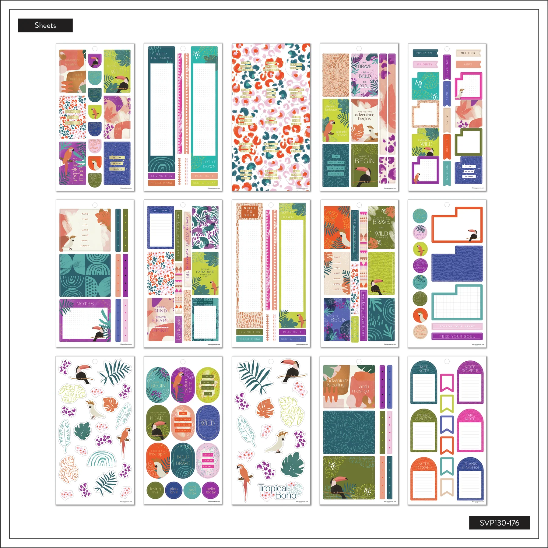 Value Pack Stickers - Tropical Boho 5 Value Pack Stickers - Tropical Boho