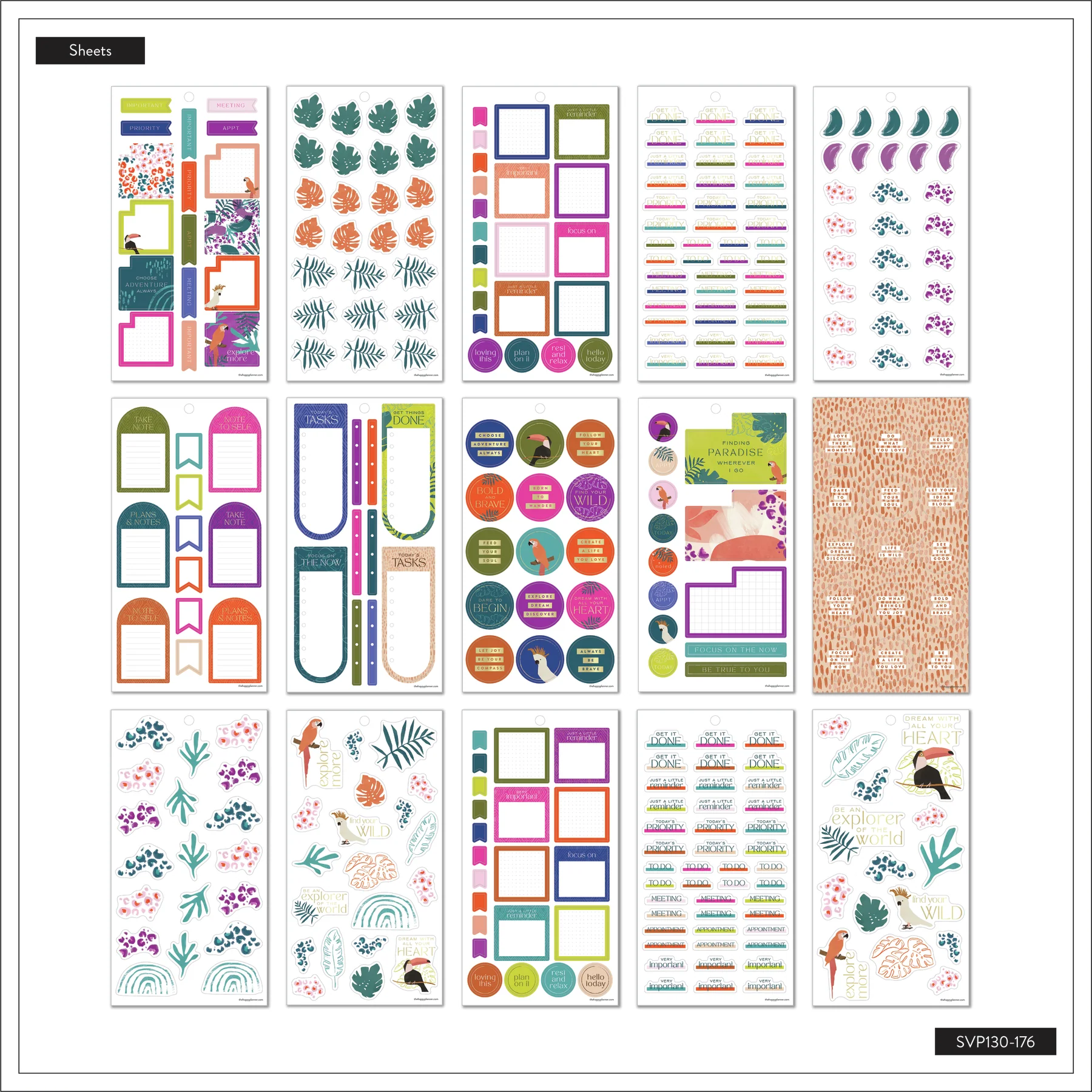 Value Pack Stickers - Tropical Boho 6 Value Pack Stickers - Tropical Boho