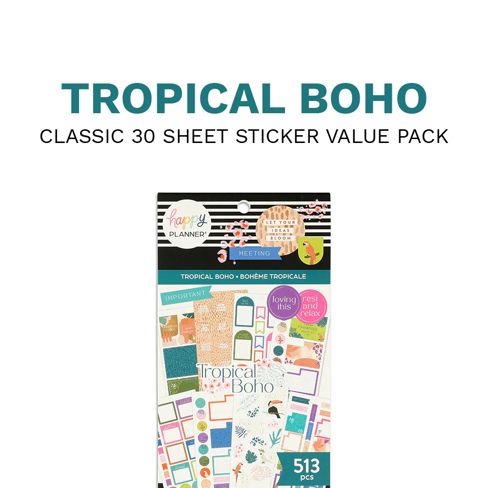 Value Pack Stickers - Tropical Boho 7 Value Pack Stickers - Tropical Boho