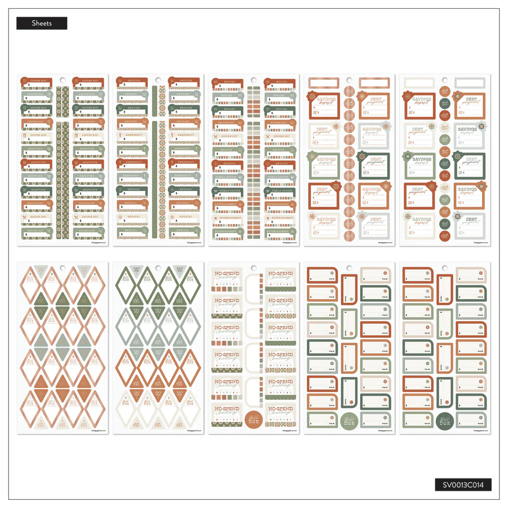 Sage & Terracotta Budget - Value Pack Stickers 6 Sage & Terracotta Budget - Value Pack Stickers