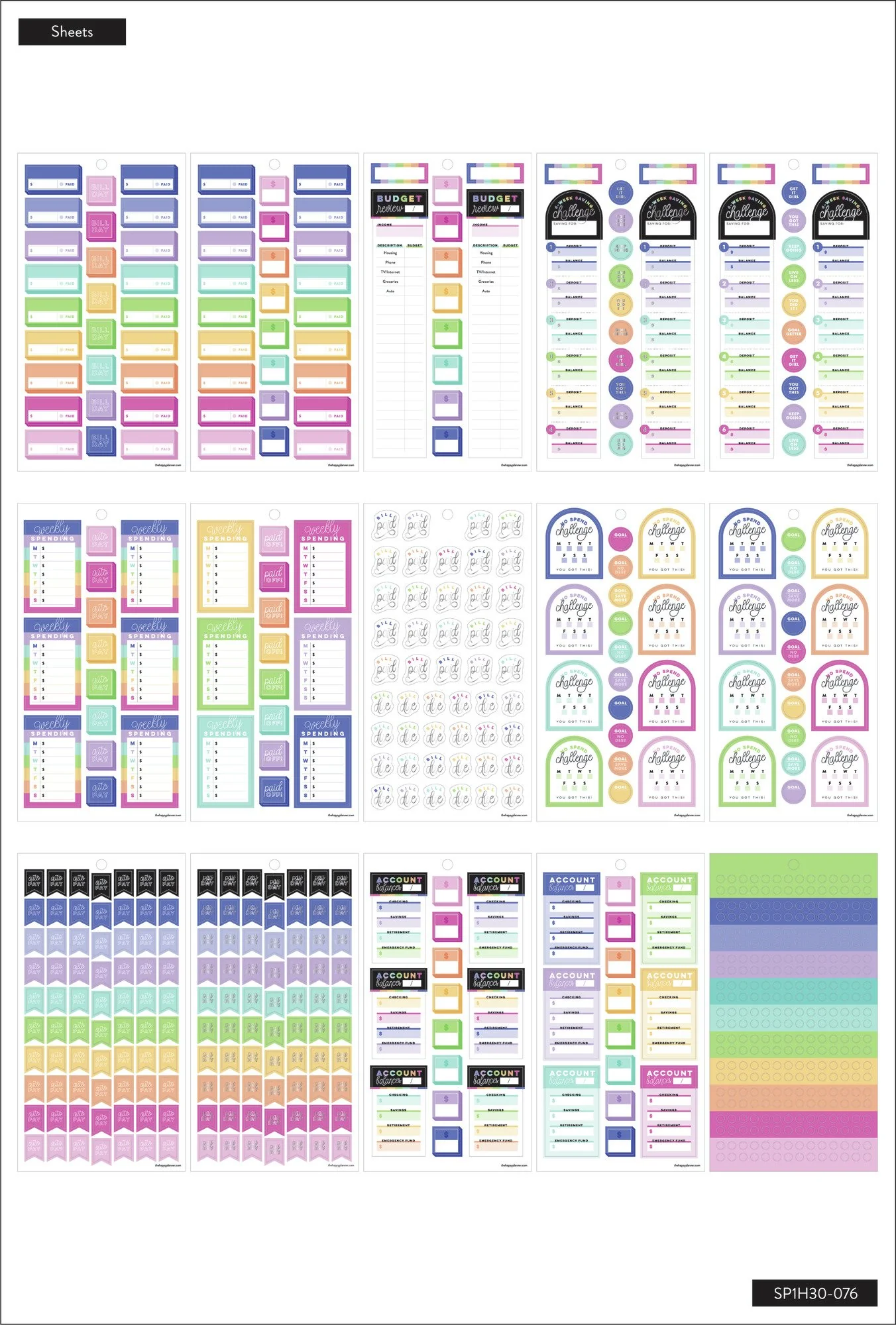 Value Pack Stickers - Budget Goals 4 Value Pack Stickers - Budget Goals