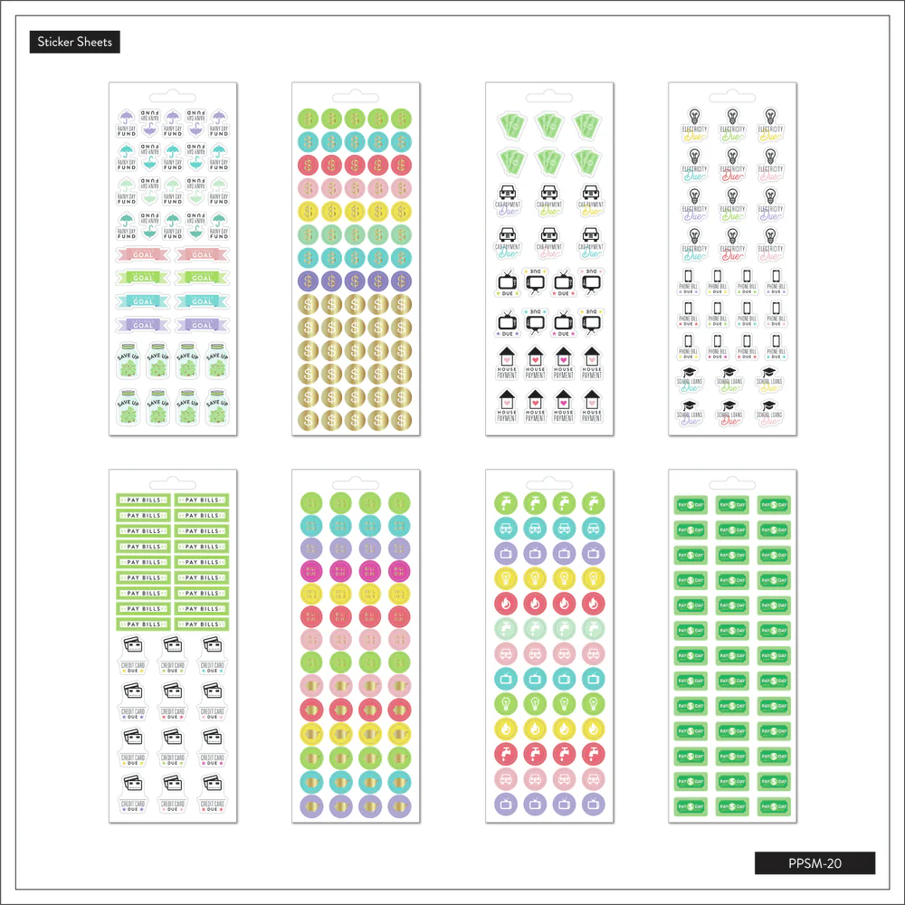 Save Up Budget - 8 Sticker Sheets 6 Save Up Budget - 8 Sticker Sheets