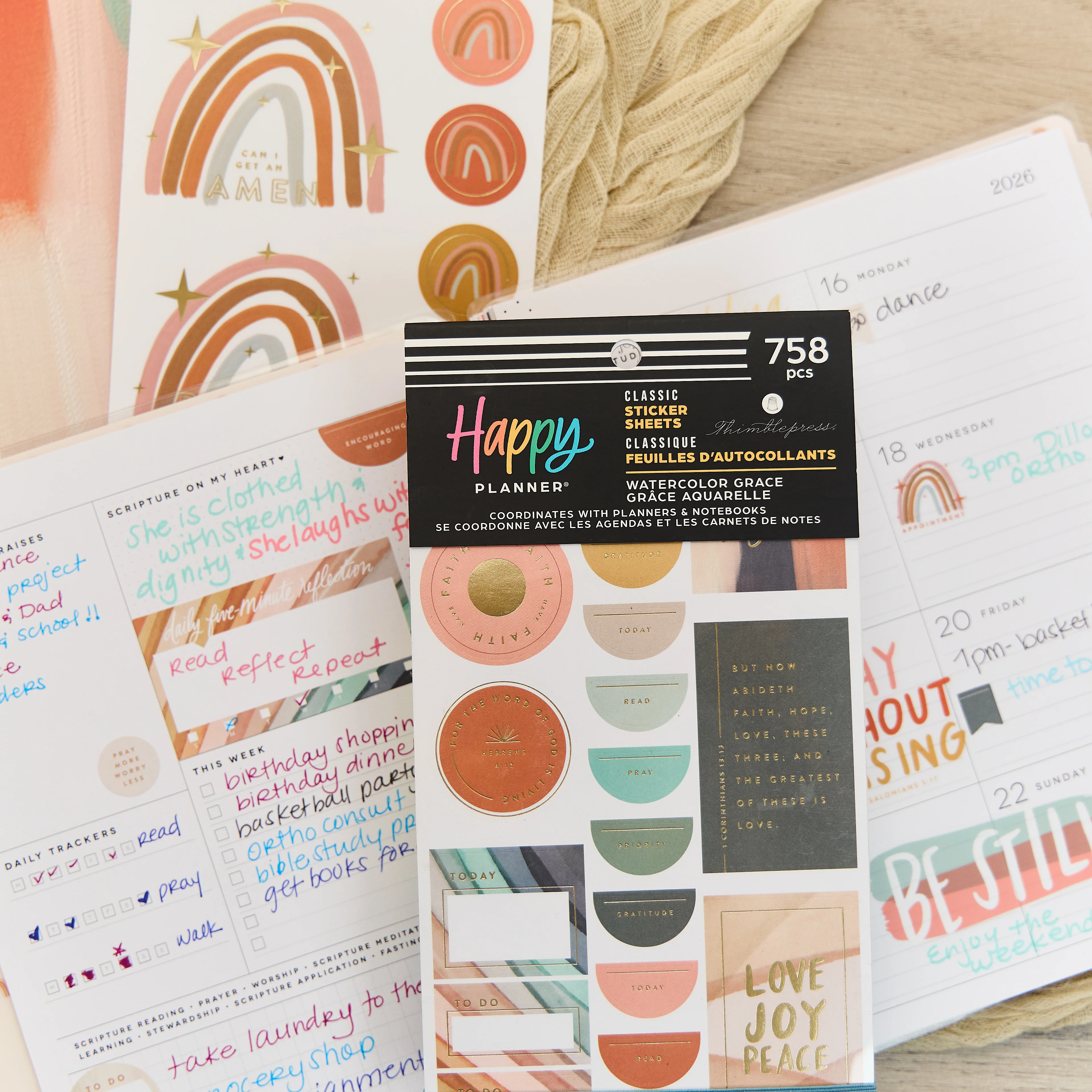 Watercolor Grace Faith - Value Pack Stickers