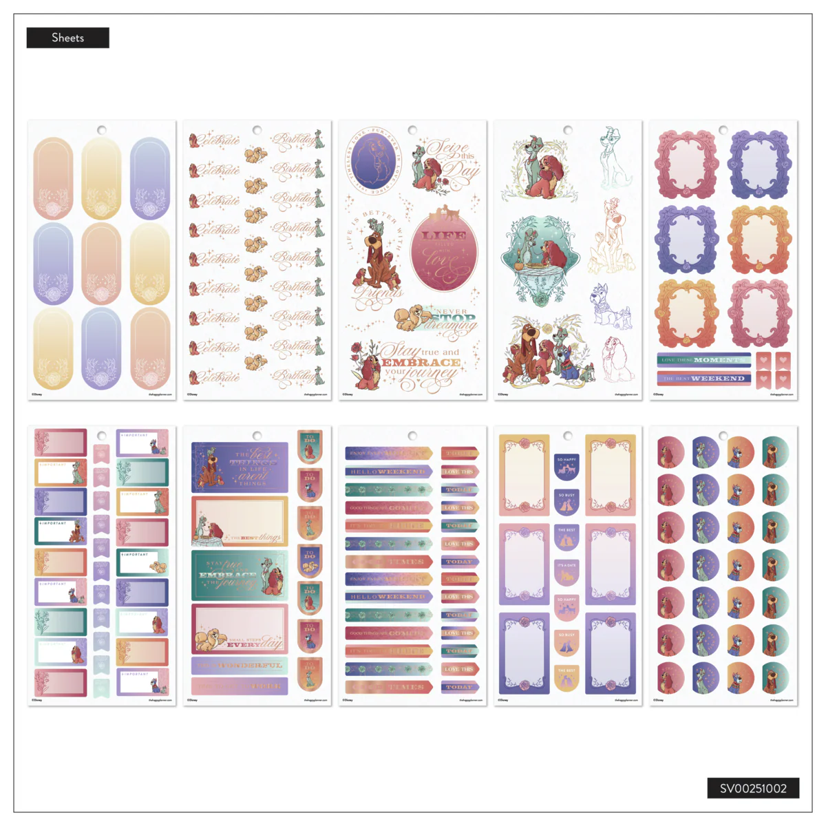 Disney Lady & The Tramp - Value Pack Stickers 16 Disney Lady & The Tramp - Value Pack Stickers