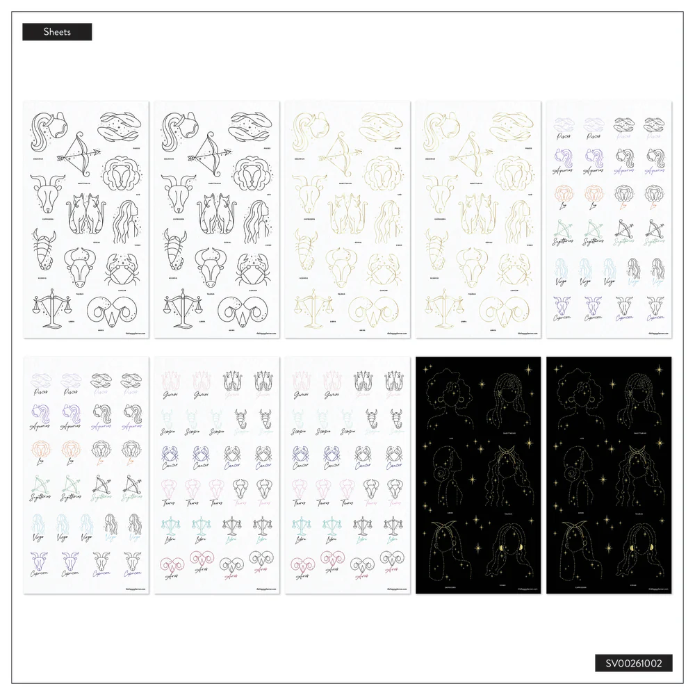 Zodiac Stargazer - Mega Value Pack Stickers - 100 Sheets 10 Zodiac Stargazer - Mega Value Pack Stickers - 100 Sheets
