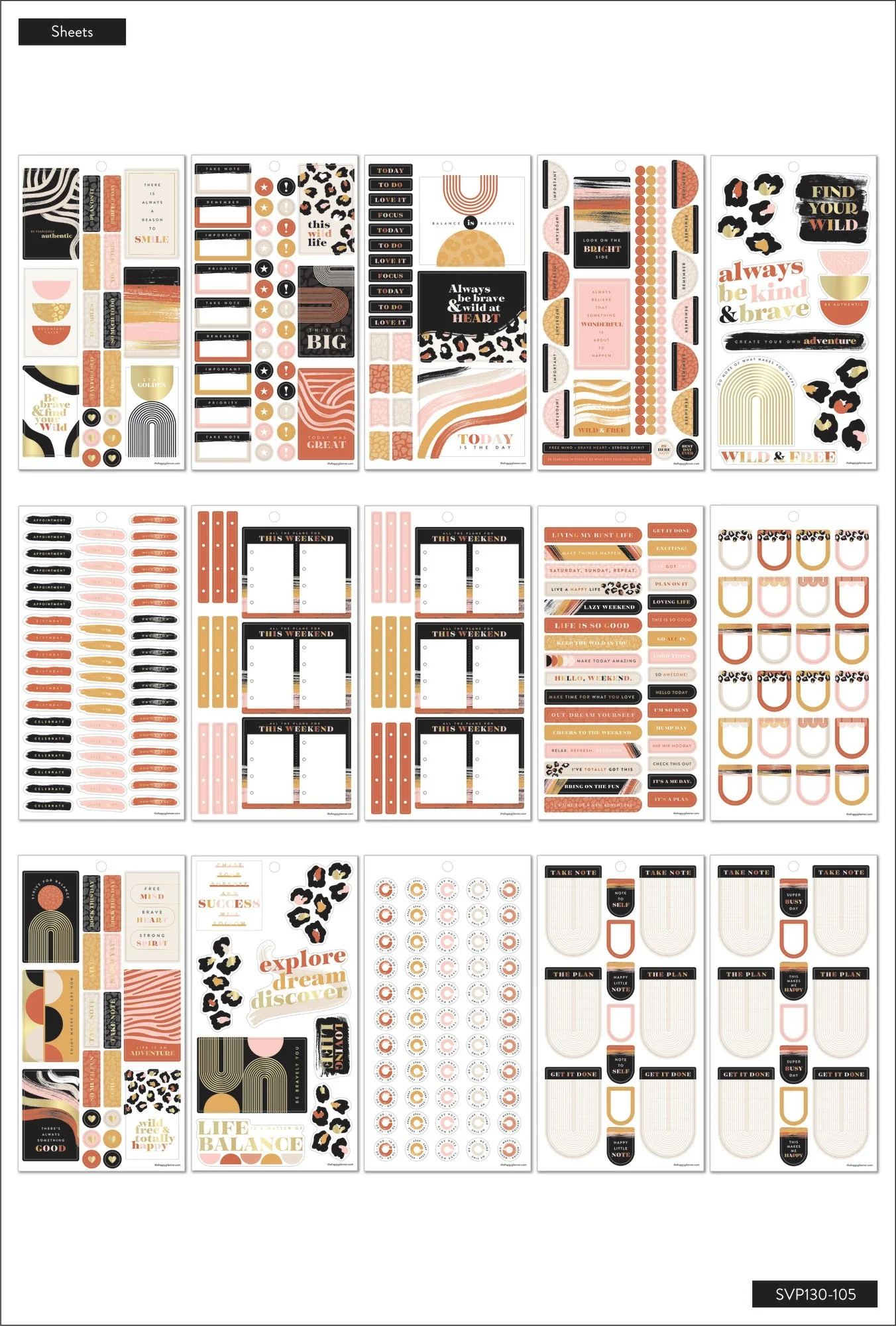 Value Pack Stickers - Modern Wild 5 Value Pack Stickers - Modern Wild