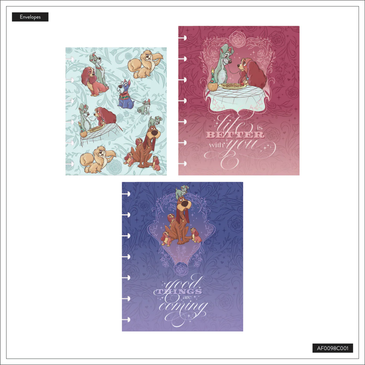 Disney Lady & The Tramp - Envelopes - 3 Pack 5 Disney Lady & The Tramp - Envelopes - 3 Pack