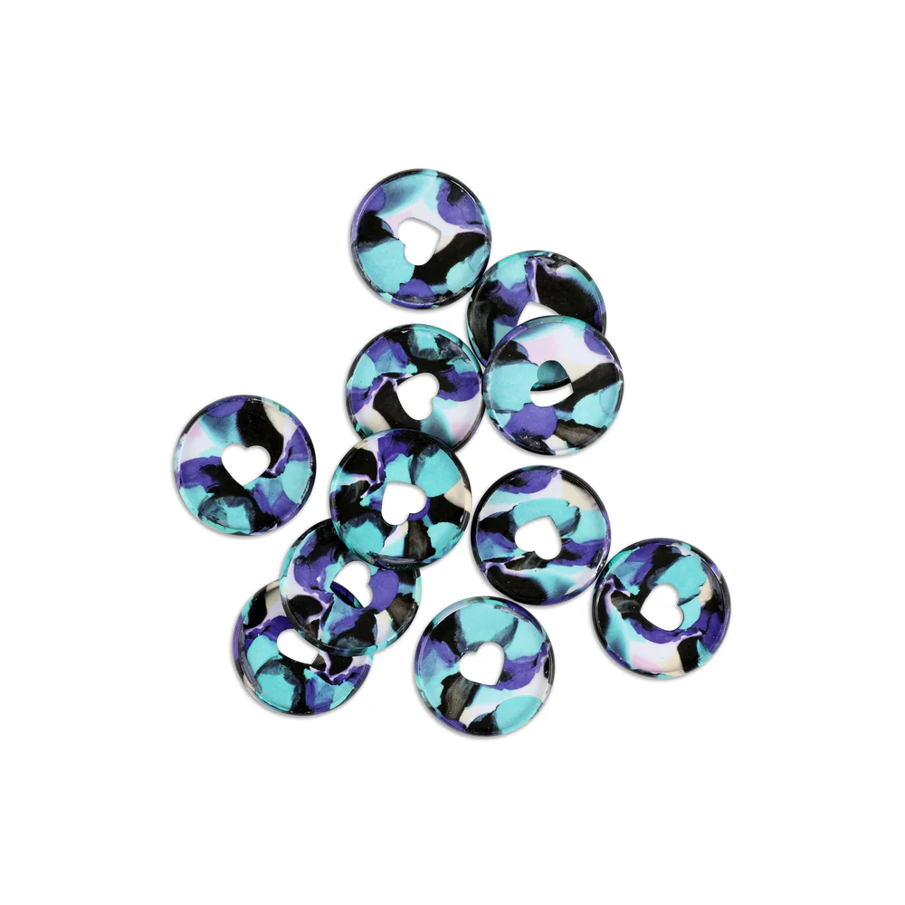 Medium Plastic Discs - Inky Florals