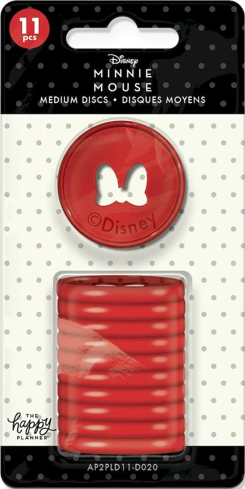 Minnie Mouse Red Bow Medium Plastic Disc Set 3 Minnie Mouse Red Bow Medium Plastic Disc Set