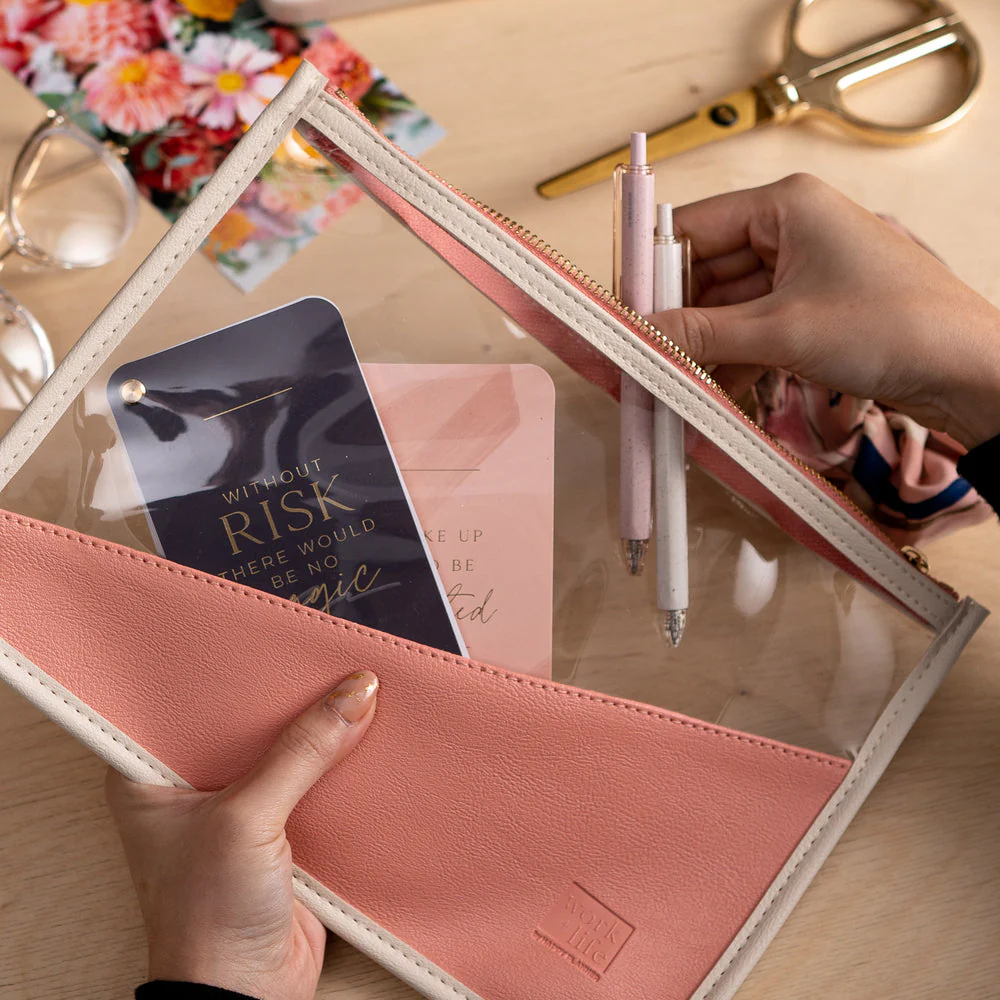 Work + Life Minimalist Pen Pouch - Pink