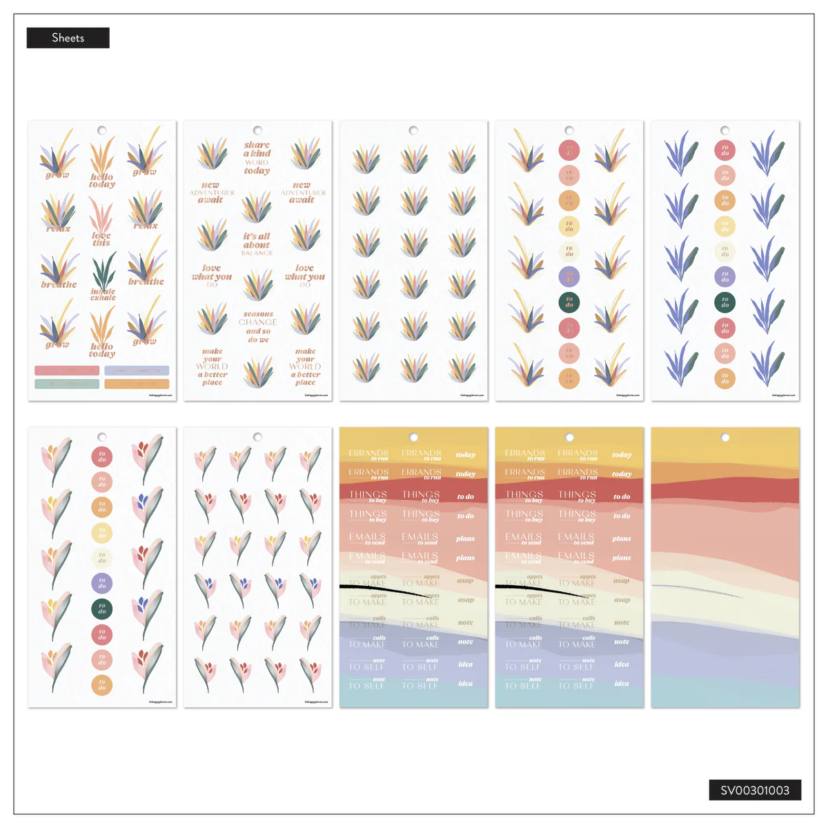 Serene Shapes - Value Pack Stickers - Mini 9 Serene Shapes - Value Pack Stickers - Mini