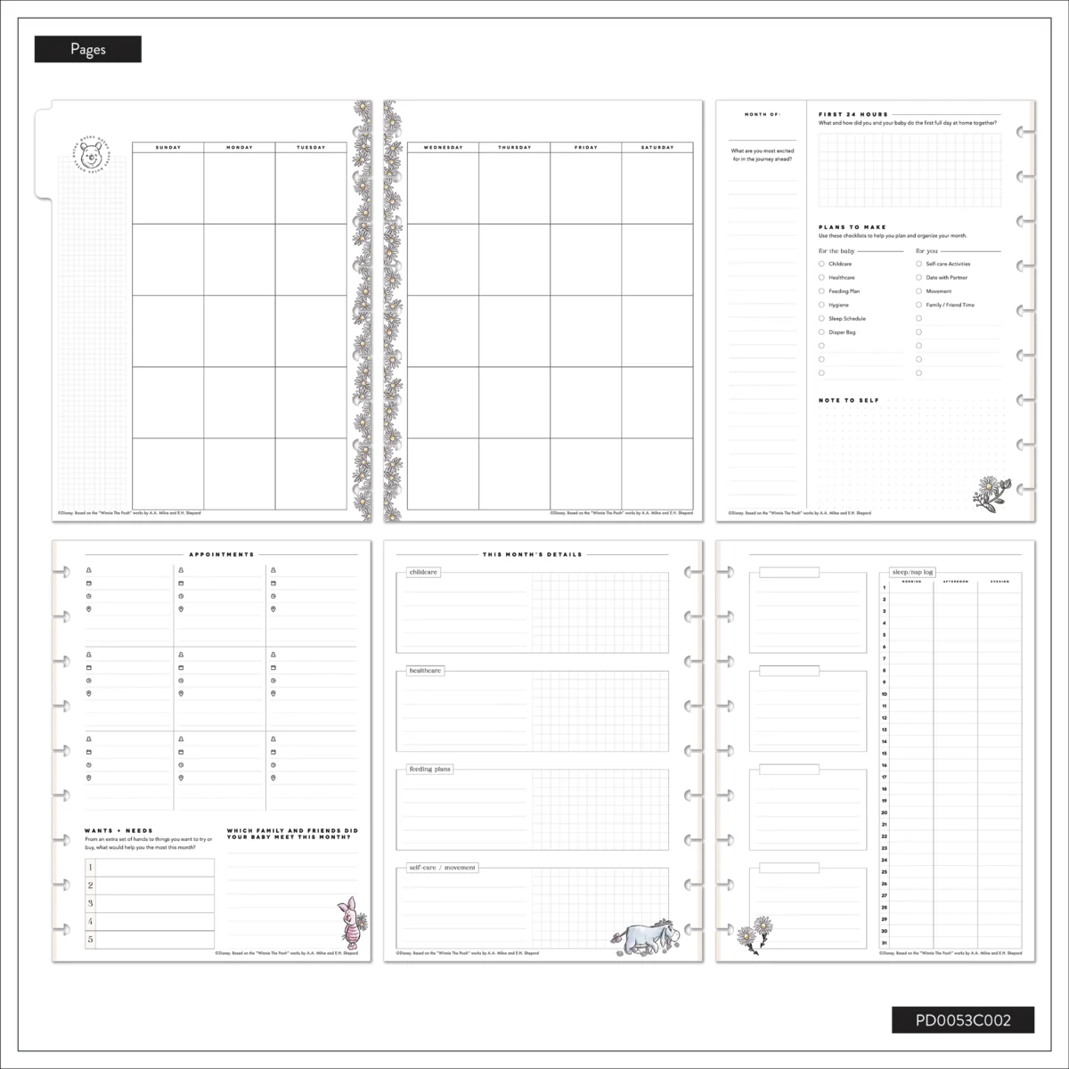 Undated Disney Winnie the Pooh Customizable Baby Planner - Classic Baby's First Year Layout - 12 Months 23 Undated Disney Winnie the Pooh Customizable Baby Planner - Classic Baby's First Year Layout - 12 Months