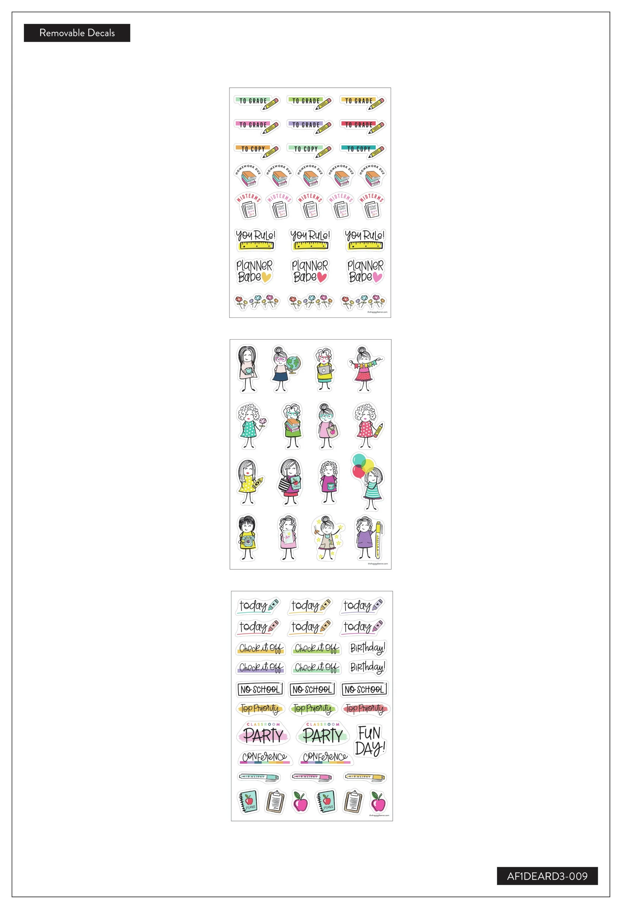 Stick Girl Dry Erase Removable Decals