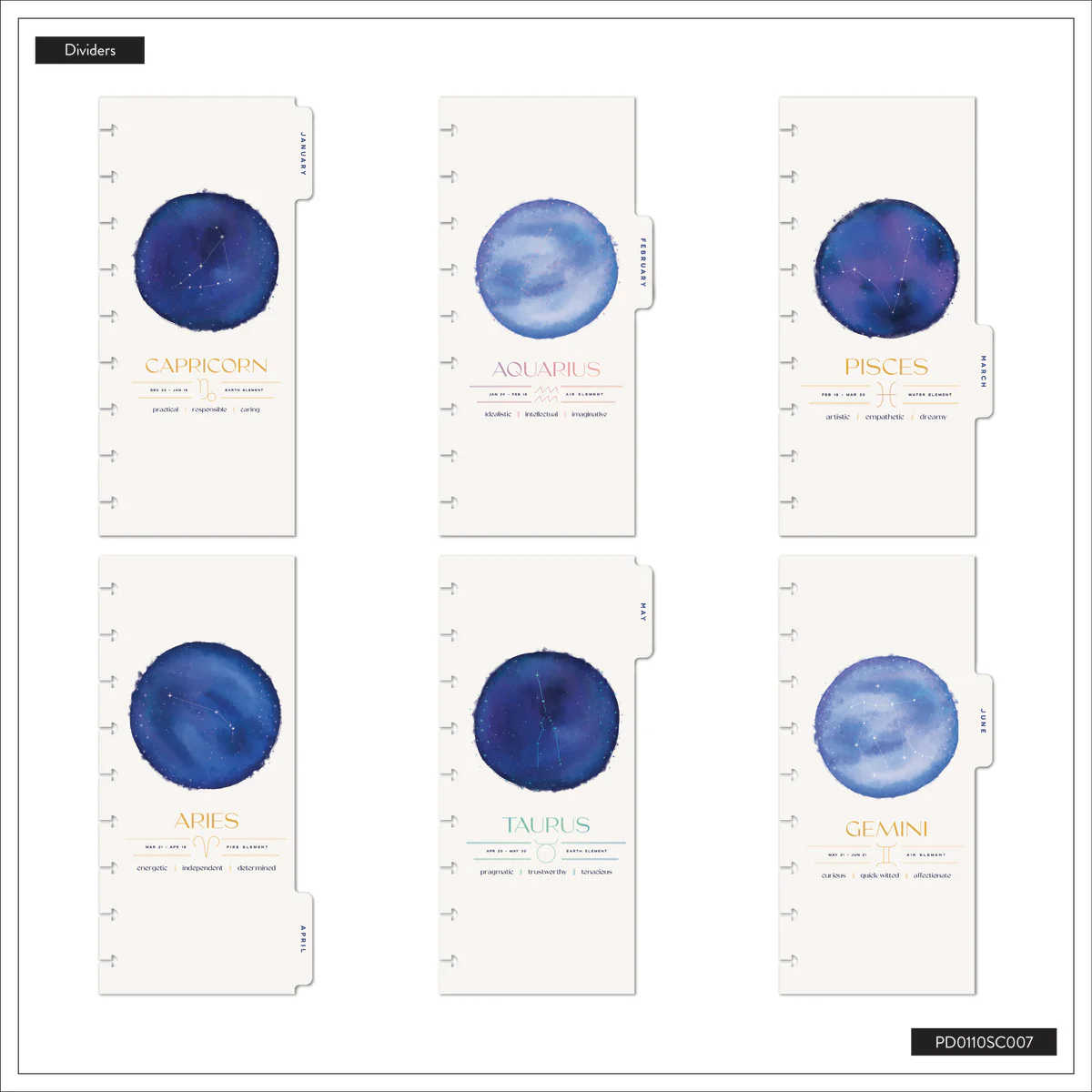 2026 Star Signs Customizable Planner - Skinny Classic Horizontal Layout - 12 Months 17 2026 Star Signs Customizable Planner - Skinny Classic Horizontal Layout - 12 Months