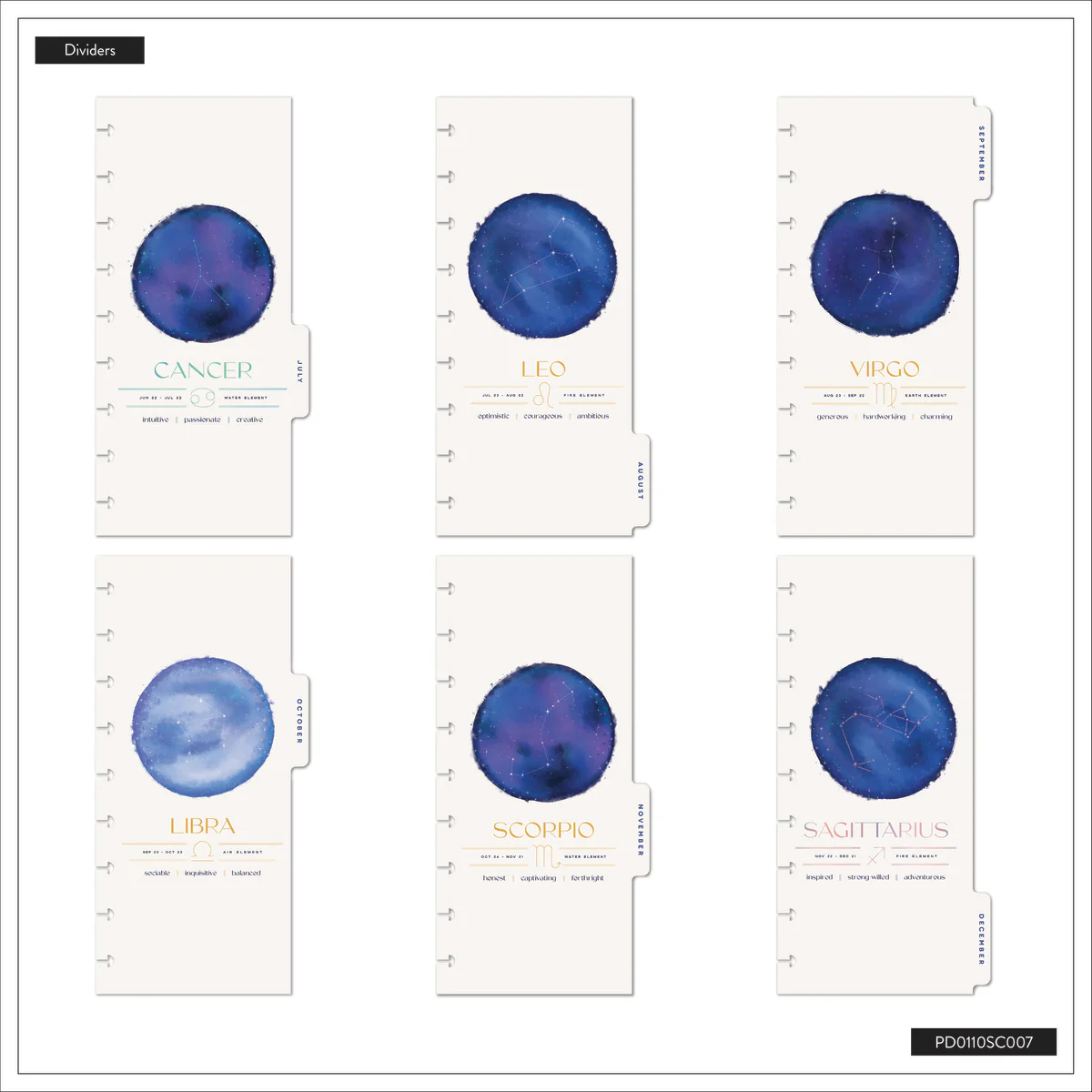 2026 Star Signs Customizable Planner - Skinny Classic Horizontal Layout - 12 Months 18 2026 Star Signs Customizable Planner - Skinny Classic Horizontal Layout - 12 Months