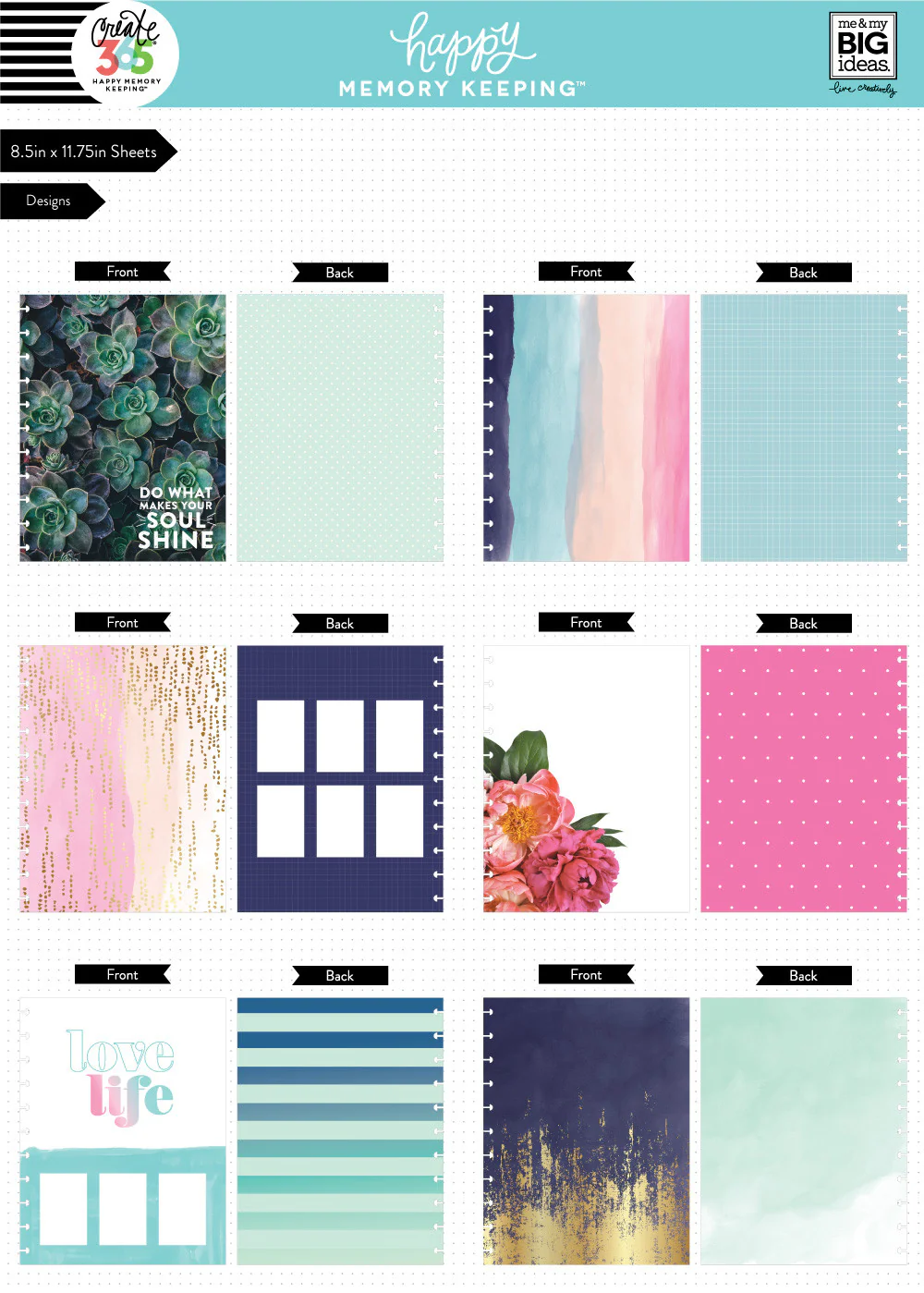 Happy Memory Keeping BIG Pre-Punched Cardstock Pad - Pastels 2 Happy Memory Keeping BIG Pre-Punched Cardstock Pad - Pastels