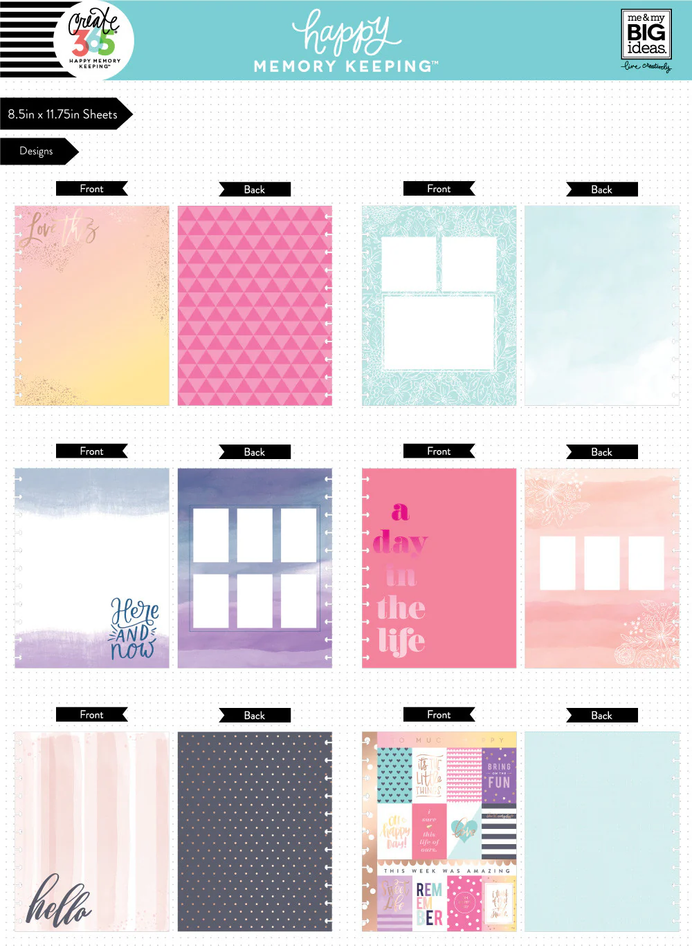 Happy Memory Keeping BIG Pre-Punched Cardstock Pad - Pastels 3 Happy Memory Keeping BIG Pre-Punched Cardstock Pad - Pastels