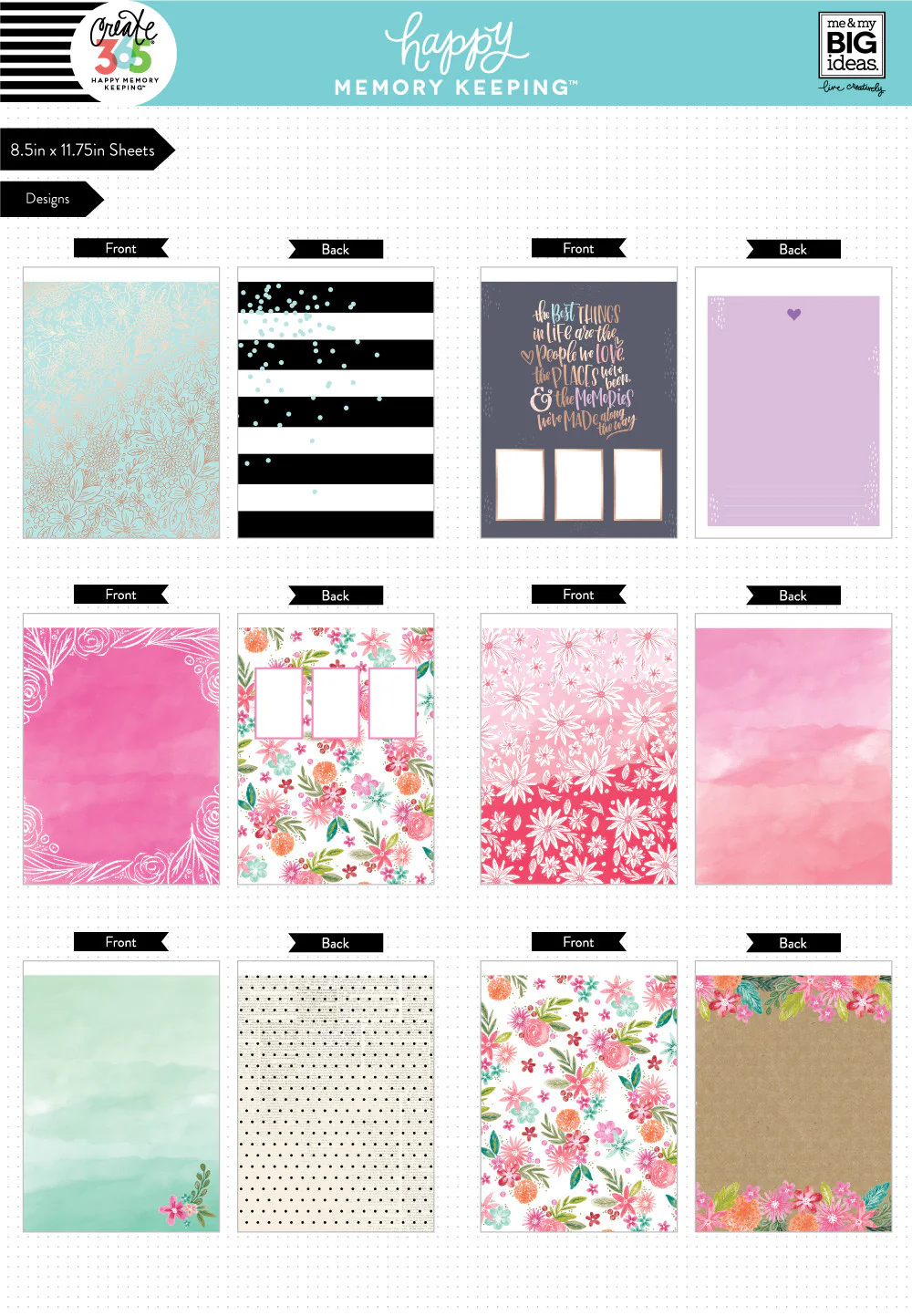 Happy Memory Keeping BIG Pre-Punched Cardstock Pad - Pastels 4 Happy Memory Keeping BIG Pre-Punched Cardstock Pad - Pastels