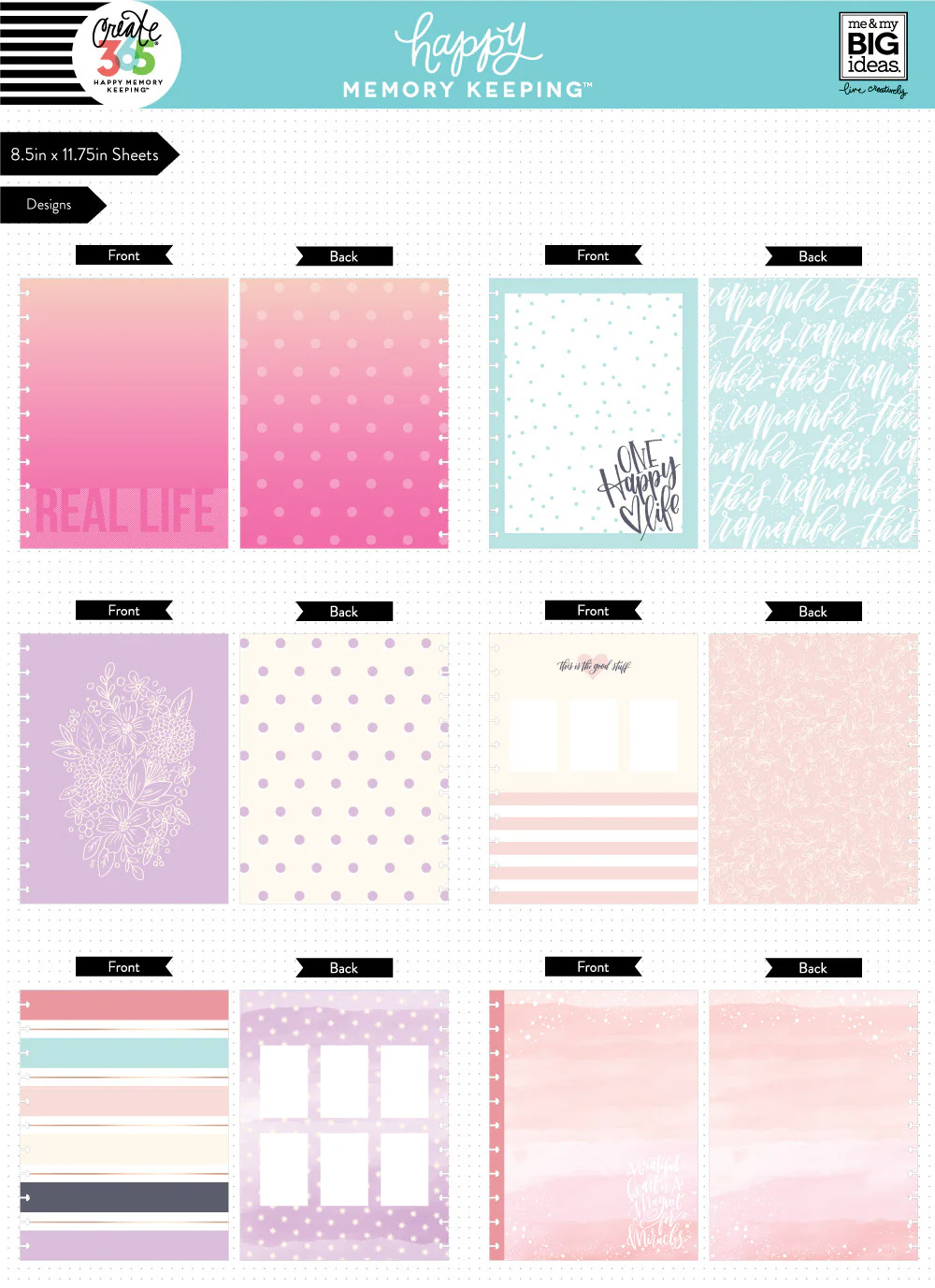 Happy Memory Keeping BIG Pre-Punched Cardstock Pad - Pastels 5 Happy Memory Keeping BIG Pre-Punched Cardstock Pad - Pastels