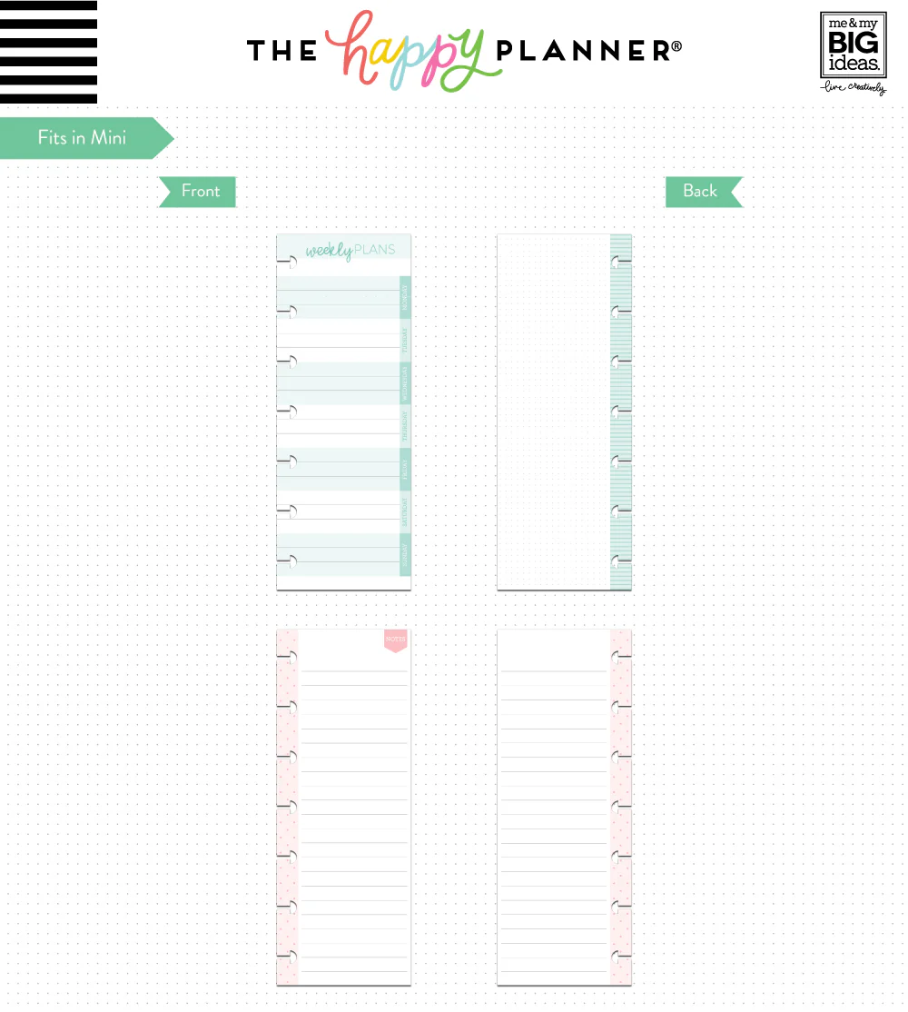 Weekly Notes - Half Sheet - Mini