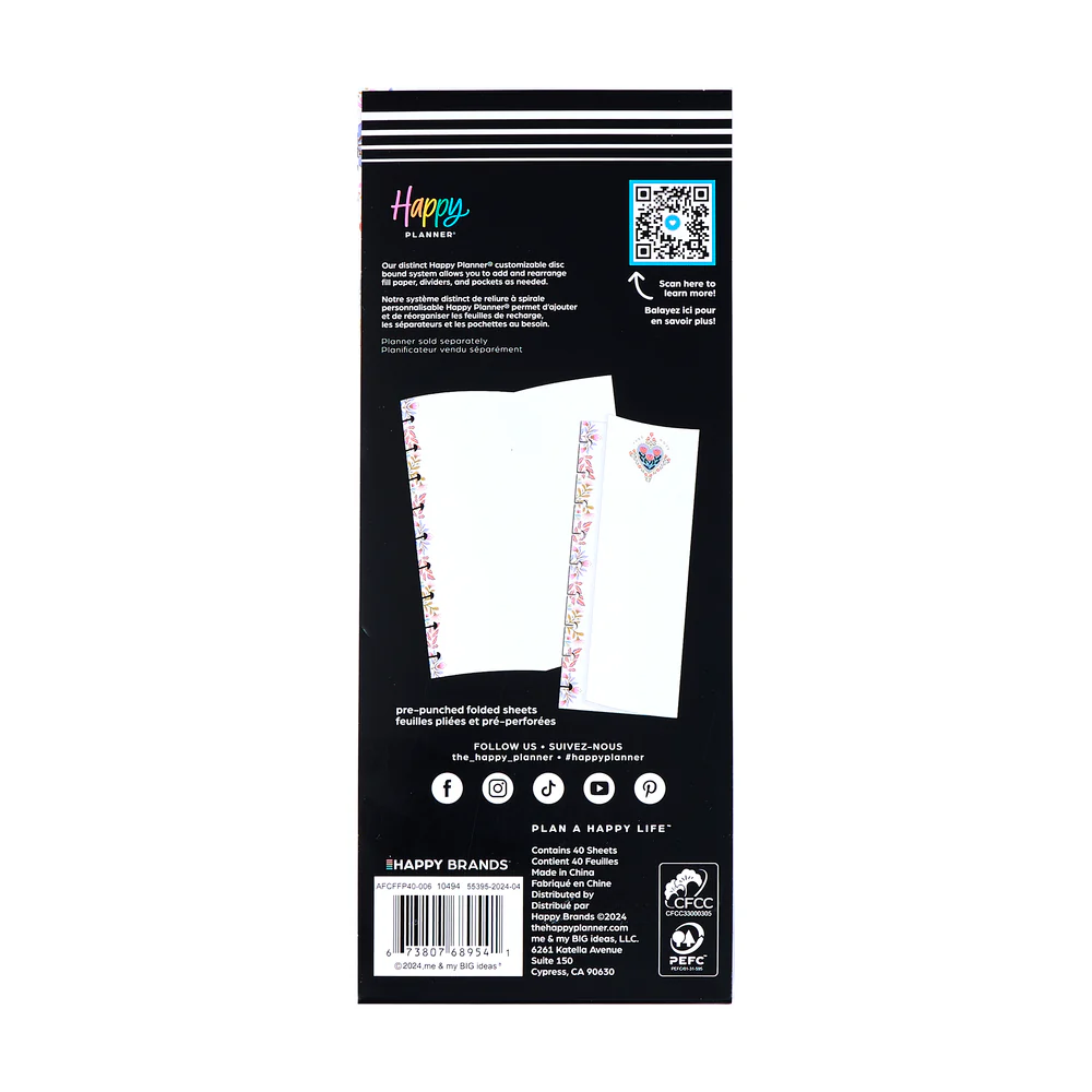 Folk & Flora - Dotted Lined + Dashboard Classic Folded Filler Paper - 40 Sheets 4 Folk & Flora - Dotted Lined + Dashboard Classic Folded Filler Paper - 40 Sheets