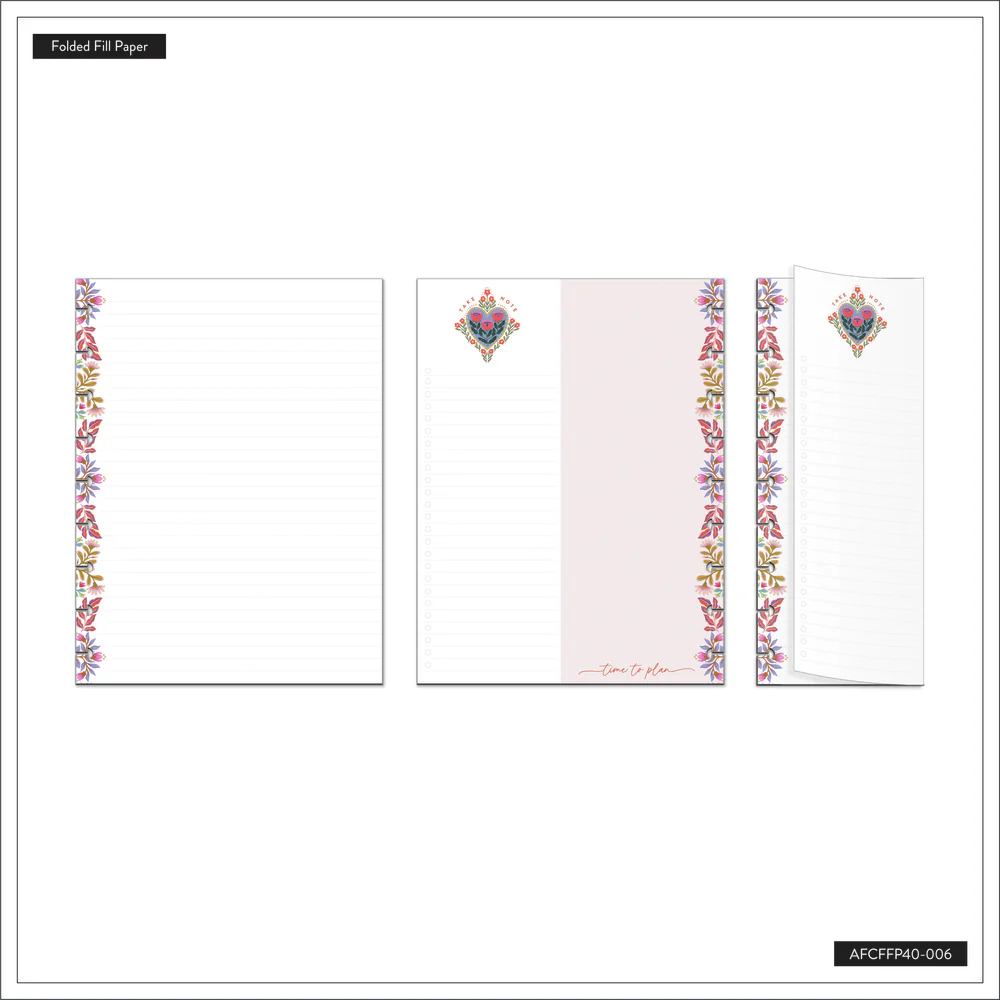 Folk & Flora - Dotted Lined + Dashboard Classic Folded Filler Paper - 40 Sheets 5 Folk & Flora - Dotted Lined + Dashboard Classic Folded Filler Paper - 40 Sheets