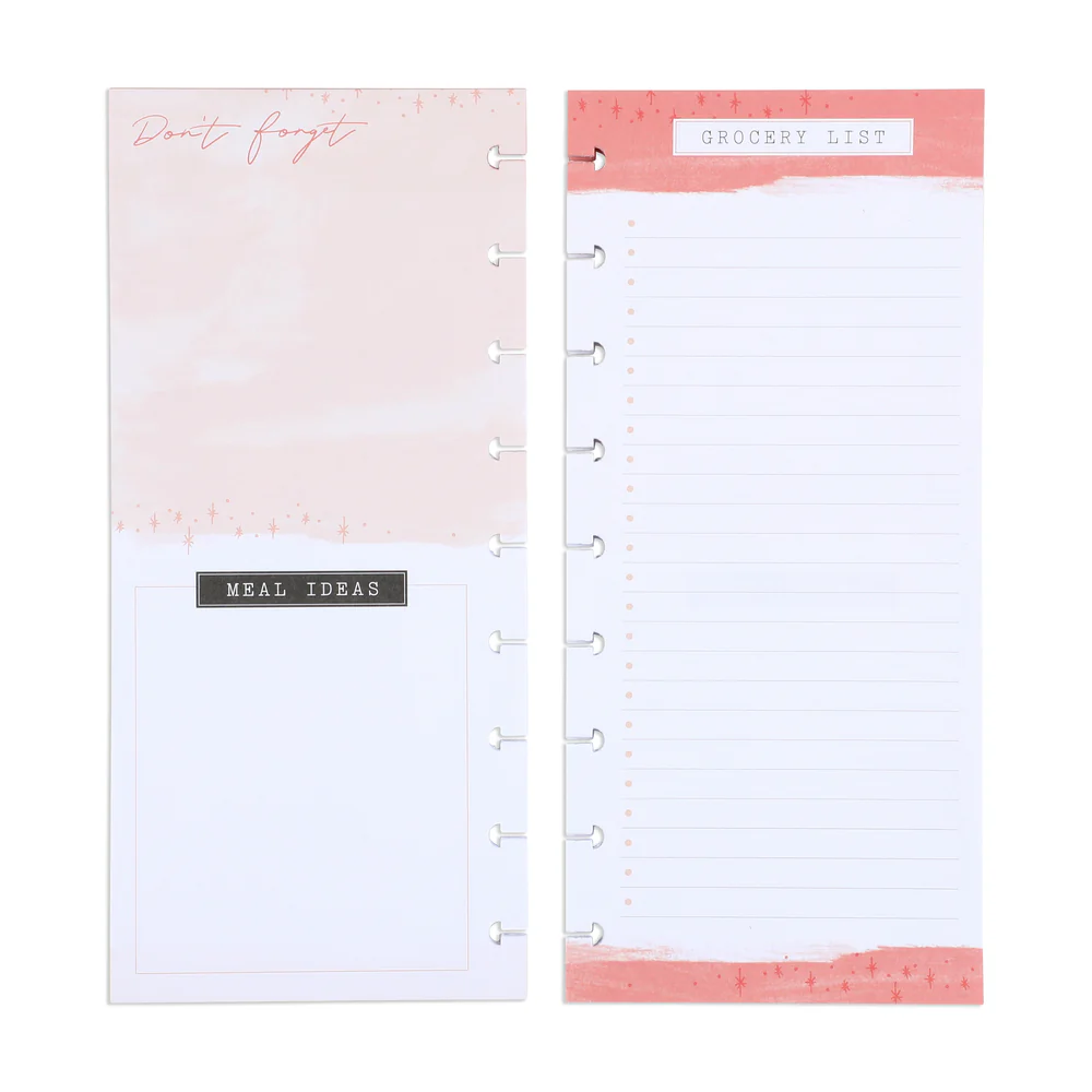 Recipe Grocery List - Classic Half Sheet Filler Paper - 60 Sheets