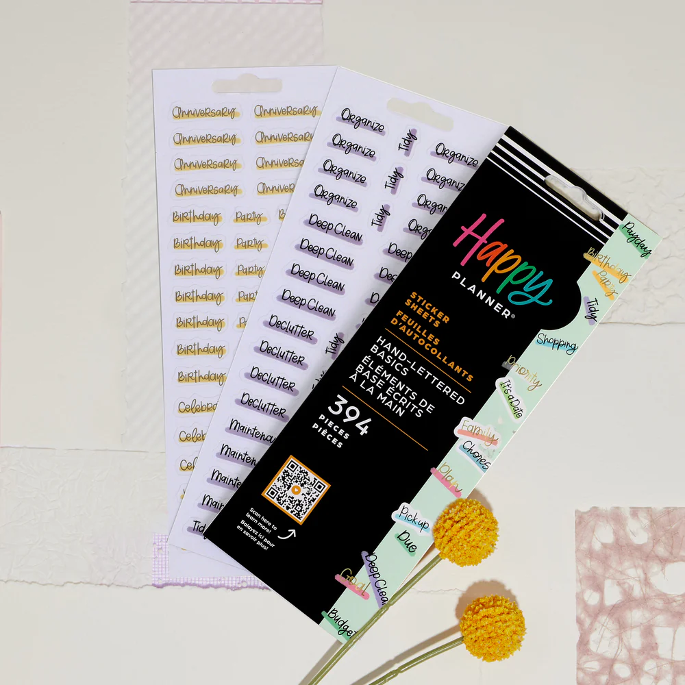 Hand Lettered Basics Stickers - 8 Sheets