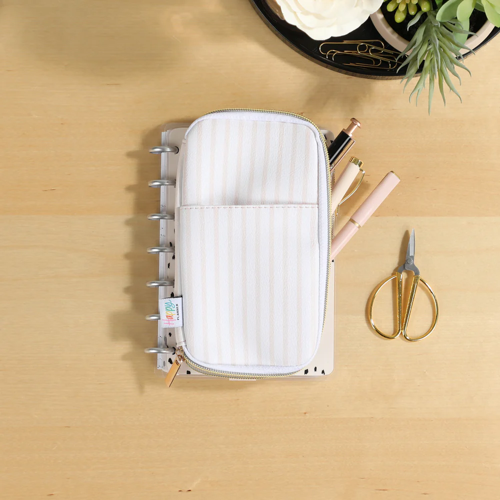 Peachy Stripes - Banded Accessory Zip Pouch