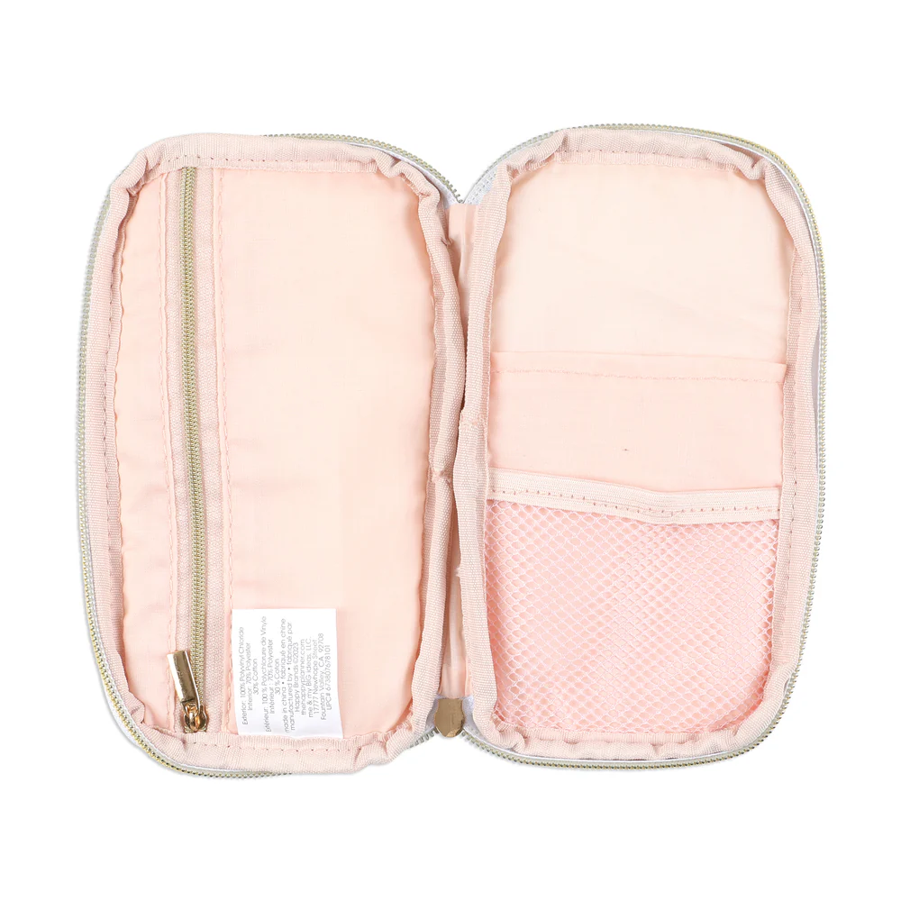 Peachy Stripes - Banded Accessory Zip Pouch 6 Peachy Stripes - Banded Accessory Zip Pouch