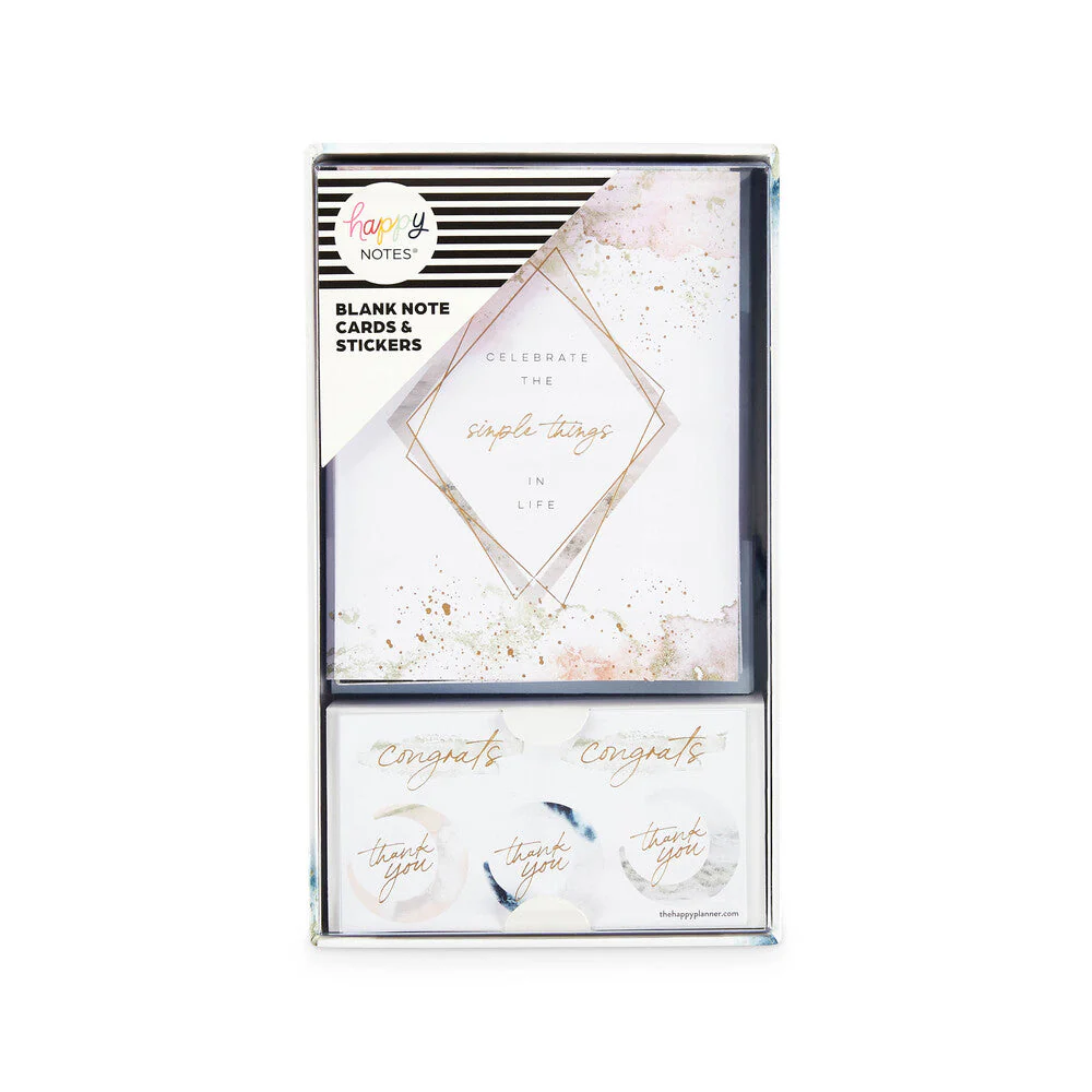 Cosmic Watercolor Note Card Set + Stickers