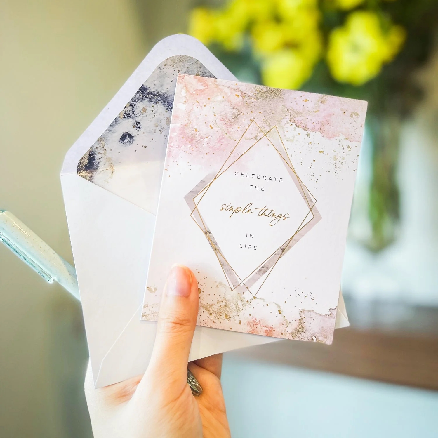 Cosmic Watercolor Note Card Set + Stickers