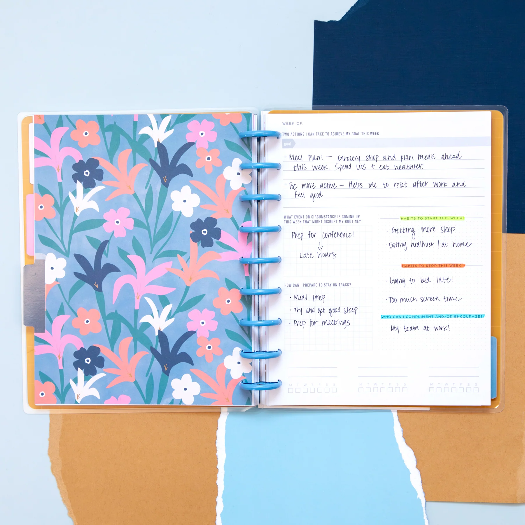 Bold Tiles - Classic Guided Fitness Journal - 80 Sheets 5 Bold Tiles - Classic Guided Fitness Journal - 80 Sheets