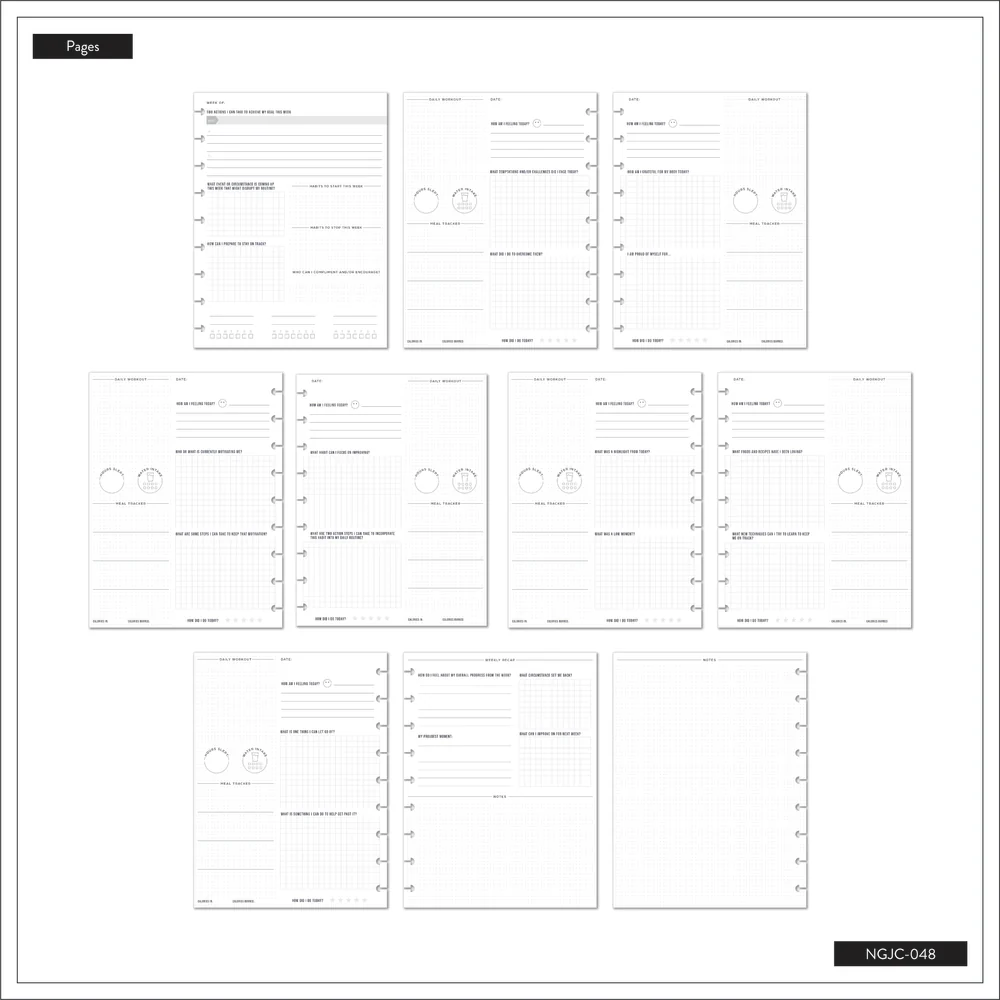 Bold Tiles - Classic Guided Fitness Journal - 80 Sheets 9 Bold Tiles - Classic Guided Fitness Journal - 80 Sheets