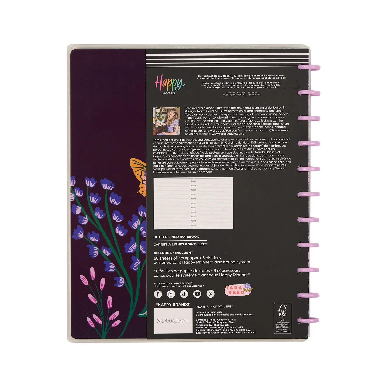 Butterfly Botanics - Dotted Lined Big Notebook - 60 Sheets 15 Butterfly Botanics - Dotted Lined Big Notebook - 60 Sheets