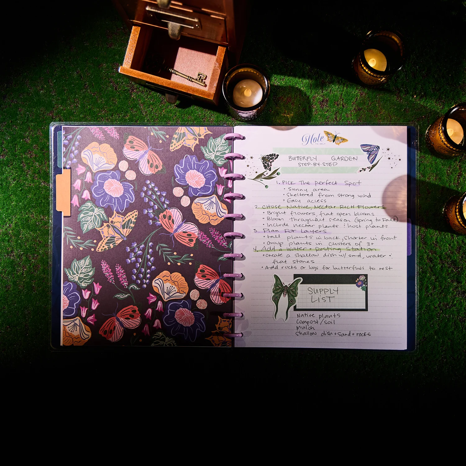 Butterfly Botanics - Dotted Lined Big Notebook - 60 Sheets 4 Butterfly Botanics - Dotted Lined Big Notebook - 60 Sheets